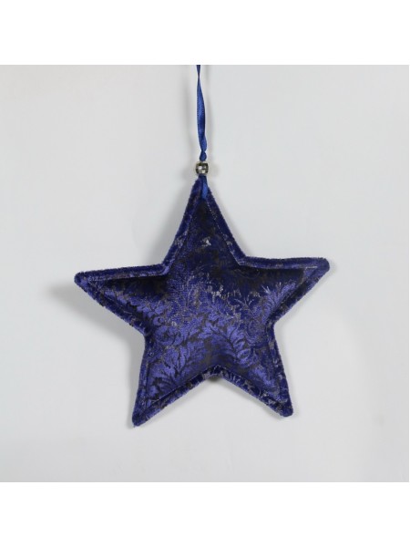 Звезда 15 см цвет темно-синий новый год