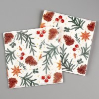 Салфетка 24 х24 см 20 шт С Новым Годом! шишки однослойные