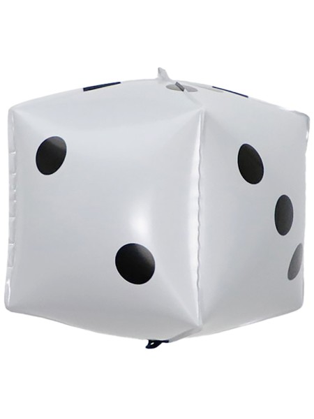 Фольга шар 3D Куб 24" Кость игральная White