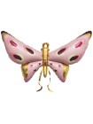 Фольга шар фигура Бабочка розовая с усиками Китай 53"/ 134 см