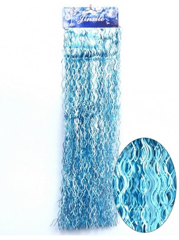 Дождик мелкая волна сатин 13 х 50 см цвет голубой  HS-18-9