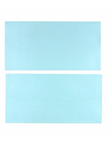 Конверт 22,2 х11 см дизайнерская бумага цвет голубой 1/50 HS-46-1