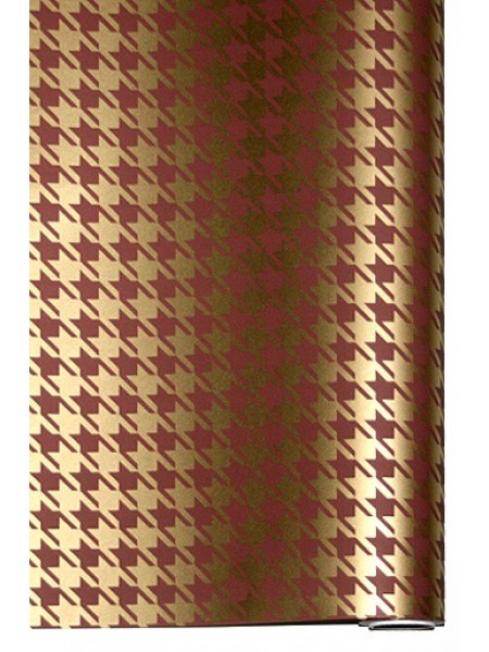 Бумага капелла 100 см х10 м 41/652-15 Гусиные лапки на коричневом