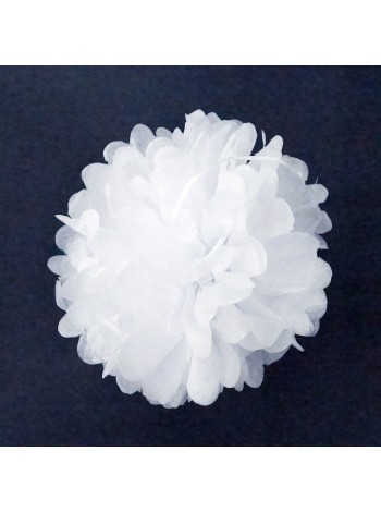 Подвеска Цветок объемный бумажная тишью 30 см цвет белый  HS-35-18