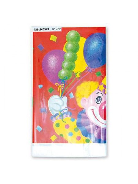 Скатерть полиэтилен Клоун с шарами 140 х 180 см
