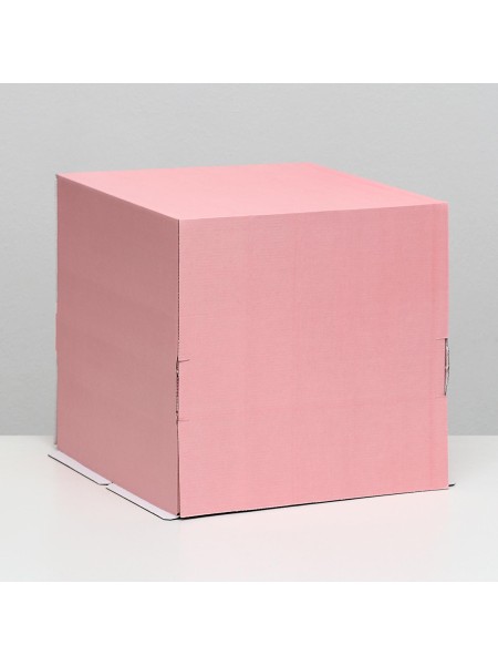 Коробка картон для кондитерских изделий 30 х 30 х 30 см без окошка цвет розовый - для торта