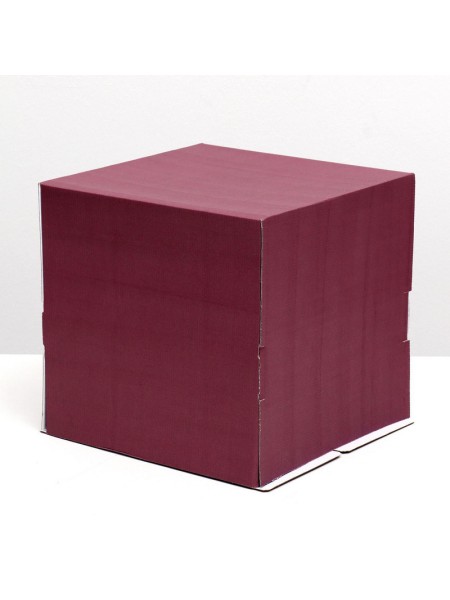 Коробка картон для кондитерских изделий 30 х 30 х 30 см без окошка цвет фиолетовый - для торта