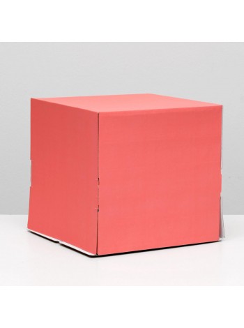 Коробка кондитерская 30 х30 х30 см без окна цвет красный - для торта