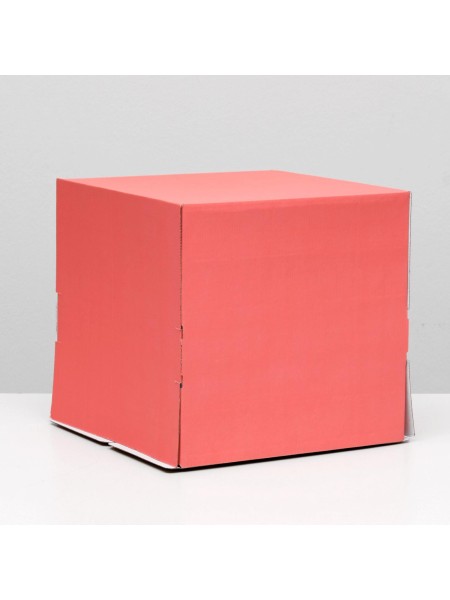 Коробка картон для кондитерских изделий 30 х 30 х 30 см без окошка цвет красный - для торта