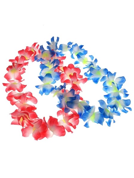 Ожерелье гавайское Крупные цветы микс