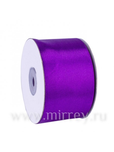 Лента атлас 5 см х22,85 м цвет фиолетовый