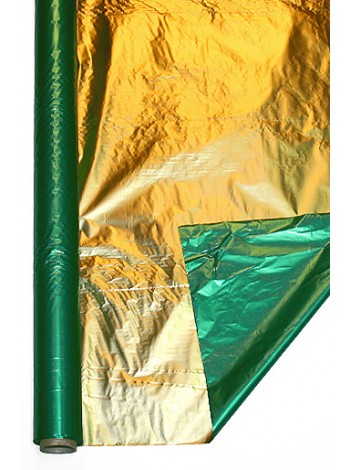 Полисилк металл 100 см х50 м 11/03-45 цвет зеленый с золотом