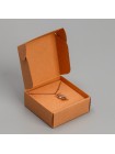 Коробка складная 7,5 х7,5 х3 см крафт With love под бижутерию