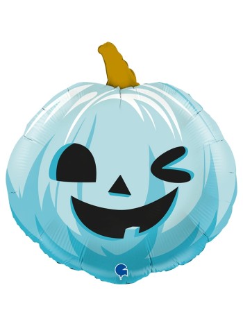 Фольга шар фигура Тыква на Хэллоуин голубой 22"/56 см GRABO