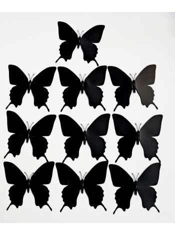 Бабочка на магните набор 10 шт 10 х11 см пластик цвет черный