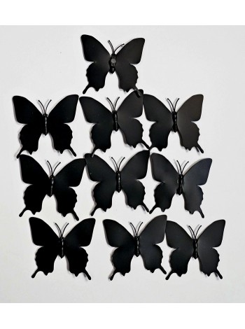 Бабочка на магните набор 10 шт 5,5 х5,5 см пластик цвет черный