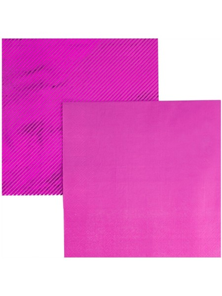 Салфетка фольга ярко-розовая 33 х33 см набор 6 шт