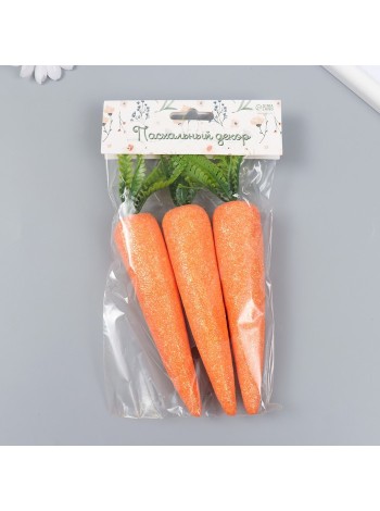 Морковь с золототыми блестками набор 3 шт 12 см (3 х3 х19 см)