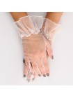 Перчатки прозрачные с юбочкой цвет белый
