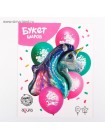 Букет шаров Гламурный единорог набор 6 шт фольга/латекс
