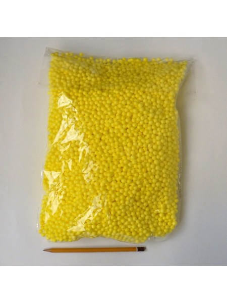 Наполнитель пенопласт шарики 4 мм 12 гр желтый