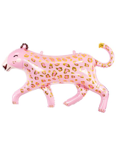 Фольга шар Фигура Леопард нежно-розовый 38" Китай