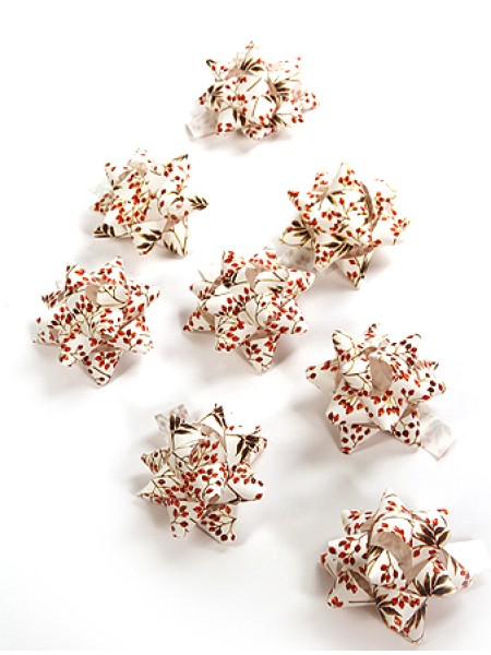 Бант звездочка 231/602 старлайт - снежные ягоды диам 8 см