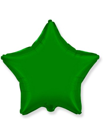 Фольга шар Звезда 32"/ 81 см Зеленый 1шт Испания Flexmetal