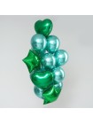 Набор шаров Хром фольга латекс набор 14 шт цвет зеленый
