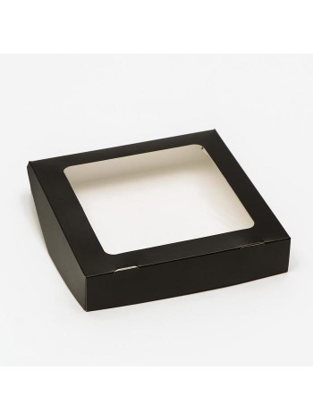 Коробка кондитерская 20 х20 х4 см цвет черный - для печенья