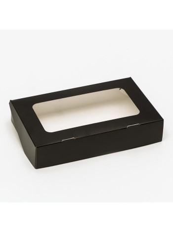 Коробка кондитерская 20 х12 х4 см цвет черный - для печенья