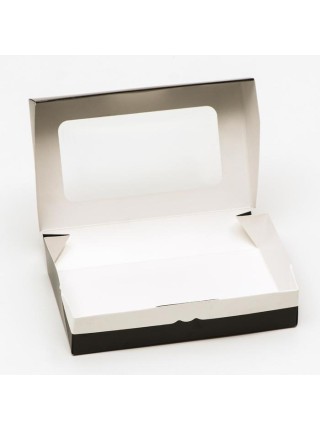 Коробка кондитерская 20 х12 х4 см цвет черный - для печенья