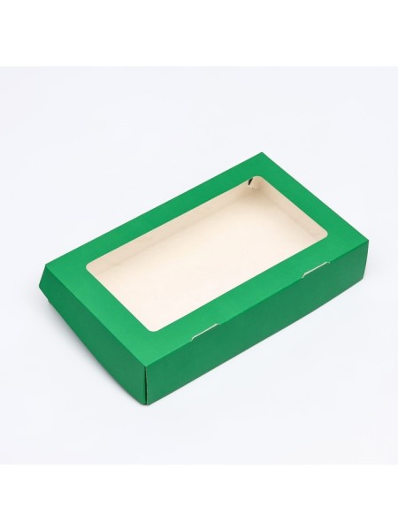 Коробка кондитерская 20 х12 х4 см цвет зеленый - для печенья
