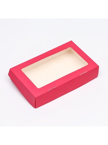 Коробка кондитерская 20 х12 х4 см цвет розовый - для печенья