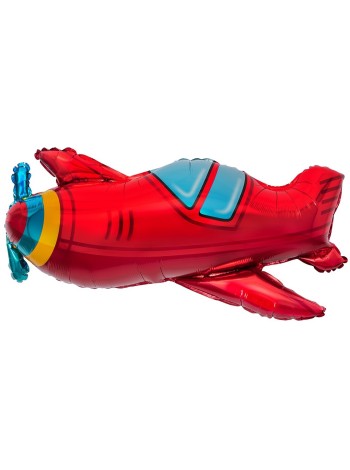 Фольга шар Самолет красный 15"/38 см Китай 5 шт