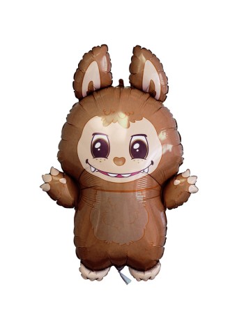 Фольга шар фигура Эльф плюшевая кукла коричневая Grabo