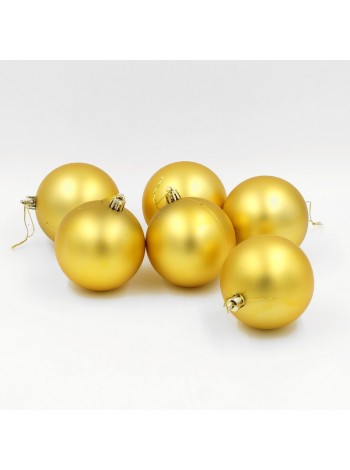 Шар пластик 8 см 6 шт матовый цвет золотой HS-43-37