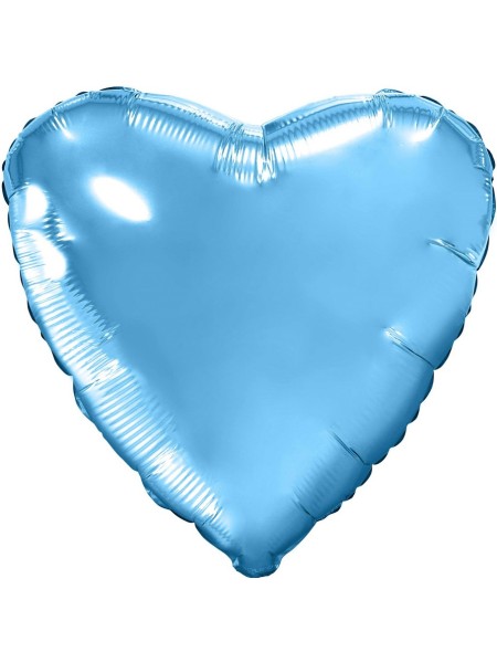 Фольга шар Сердце 9"/23 см цвет холодно-голубой набор 5 шт Aqura с клапаном