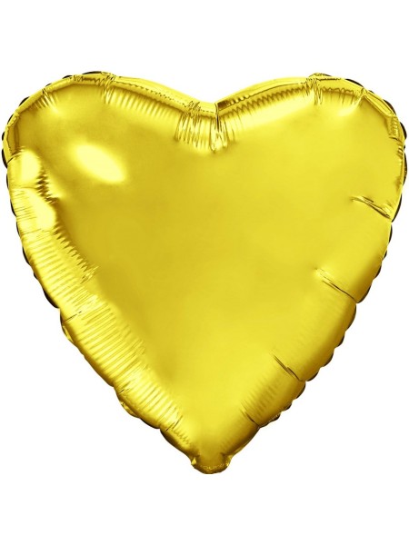 Фольга шар Сердце 9"/23 см цвет золото набор 5 шт Aqura с клапаном