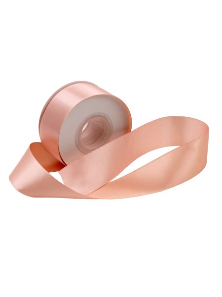 Лента атлас 3,8 см х20 ярд двухсторонняя пастель цвет розовый/персиковый HS-1-1