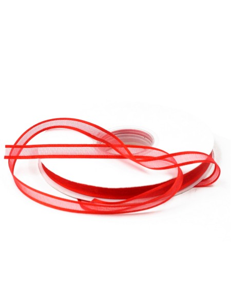 Лента капрон 1 см х50 ярд цвет красный HS-1-4