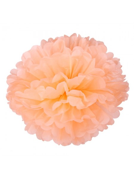 Подвеска Цветок объемный бумажная тишью 50 см цвет персик