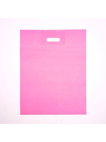 Пакет полиэтилен 30 х40 см 50 мкм с прорубной ручкой цвет розовый  1/25
