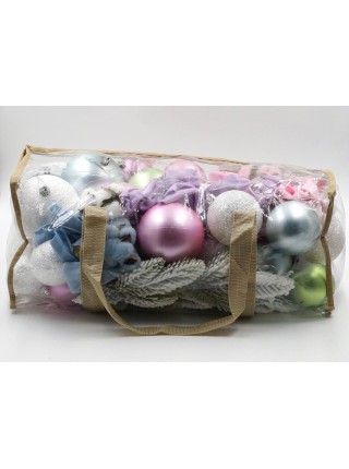 Набор Новогодний 77 предметов : веточки, банты, хлопок и шары цвет микс HS-56- 351-5131