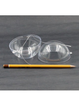 Шар пластик прозрачный 8 см на подвесе  1/2    HS-25-65