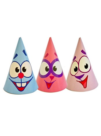 Колпак бумага Смешарики Улыбки набор 8 шт