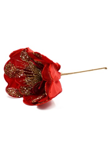 Магнолия 40 см цвет красный/золото