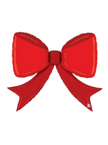 Фольга шар фигура Бант красный Betallic