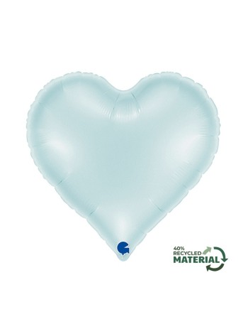 Фольга шар Сердце 18"/46 см Сатин пастель Голубой Grabo Италия new
