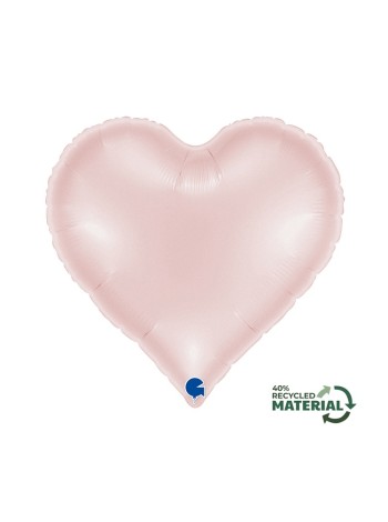 Фольга шар Сердце 18"/46 см Сатин пастель Розовый Grabo Италия new